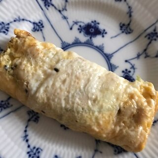 蒸し大豆と豆苗の卵焼き